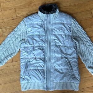 Buffalo David Bitton Silver Quilted Jacket with Knit Accents size M